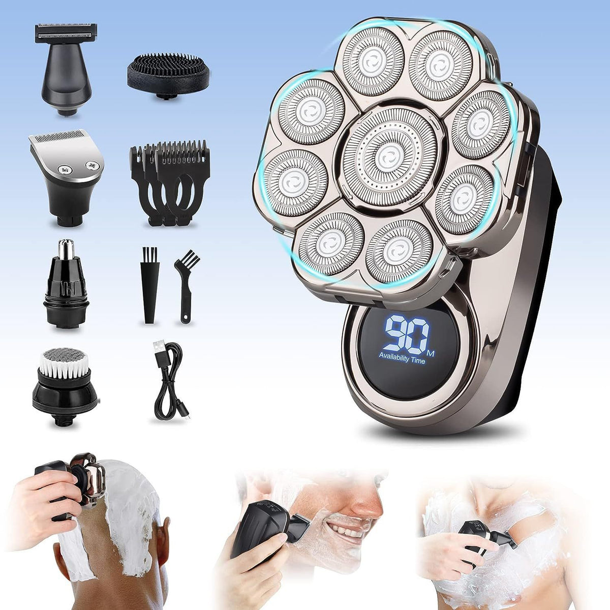 Smart Electric Shaver with Nine Blades