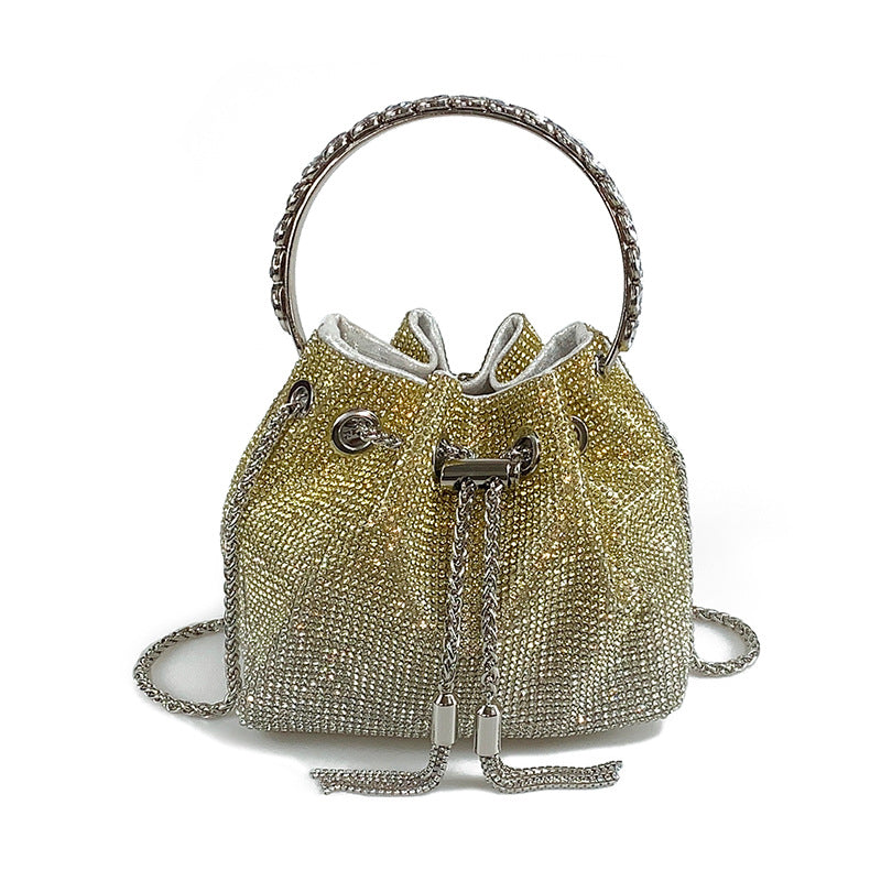 Full-diamond bucket bag
