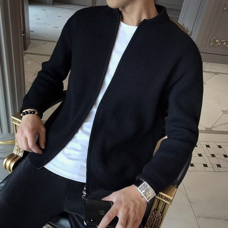 Mens Polyester Knit Cardigan