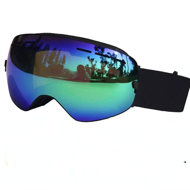 Double-Layer Spherical Ski Goggles with Myopia Insert Windproof Protection