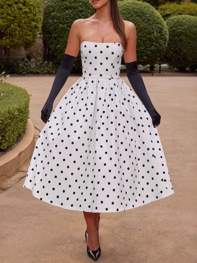 Strapless Polka Dot Dress