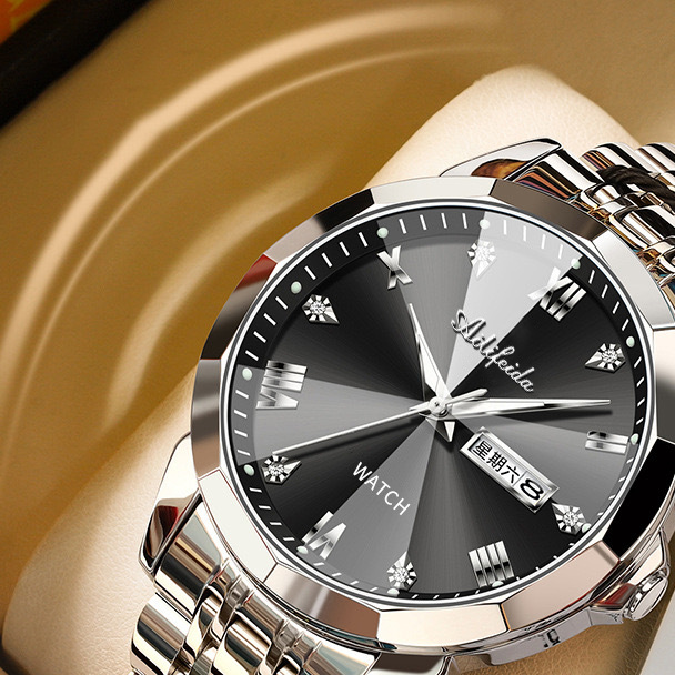 Men's Quartz Business Watch Stainless Steel Strap