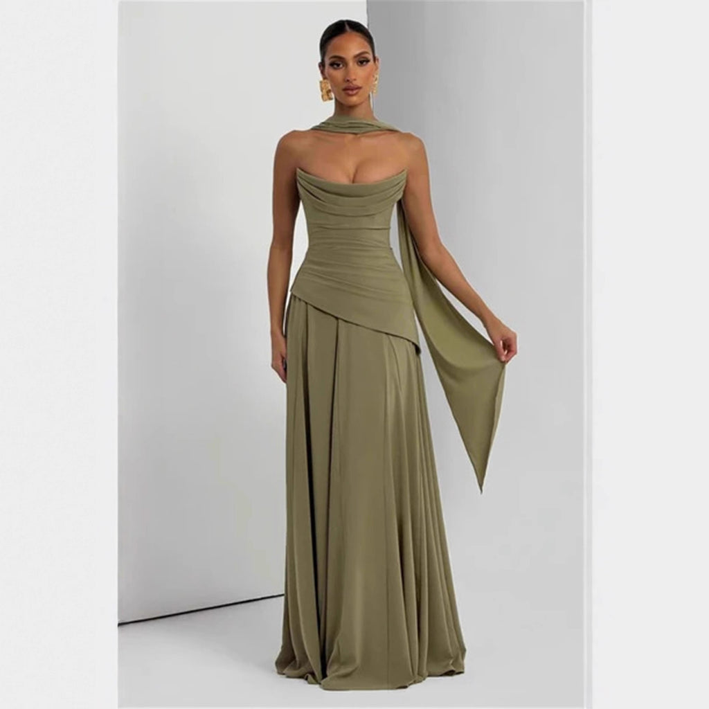Elegant Sleeveless Tube Top Evening Dress