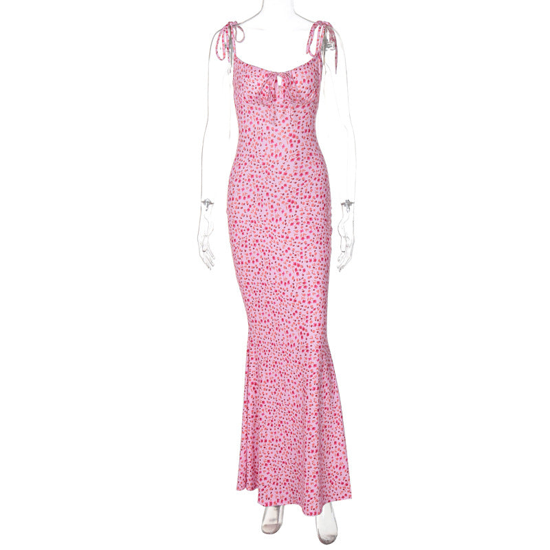 Floral Spaghetti Strap Flared Dress