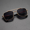 Geometric Metal Double Bridge Sunglasses