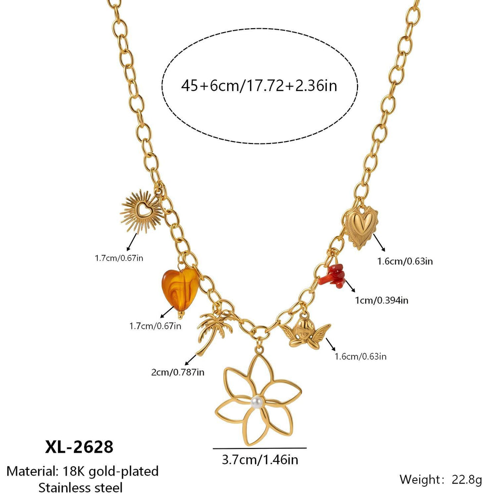 Flower butterfly necklace collar chain