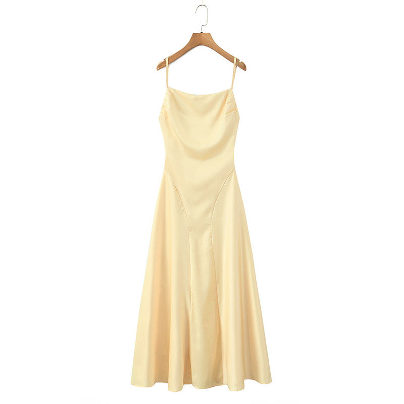 Cross-Back Lace-Up Hollow-Out Strap Dress