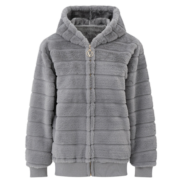 Women's Plush Stand Collar Zip Up Fleece Sweatshirt
