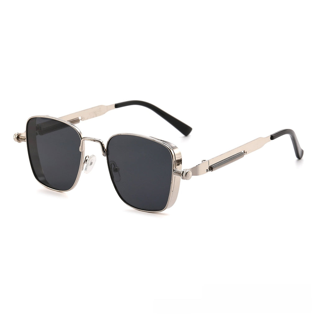 Retro Steampunk Metal Sunglasses Square Frame UV Protection
