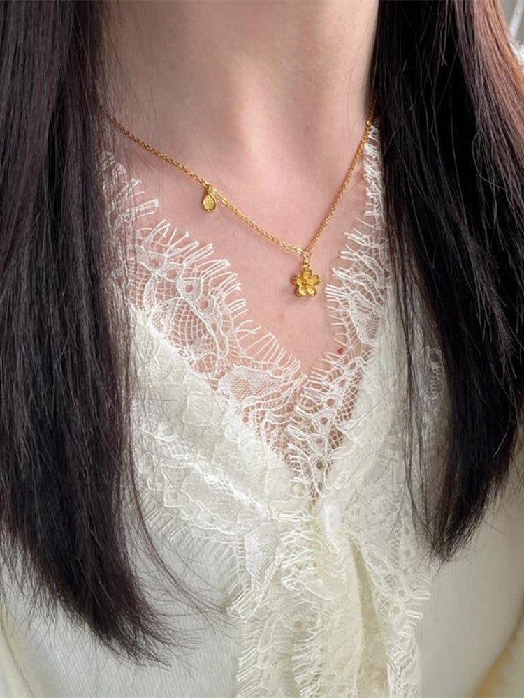 Cherry Blossom Gold Plated Necklace