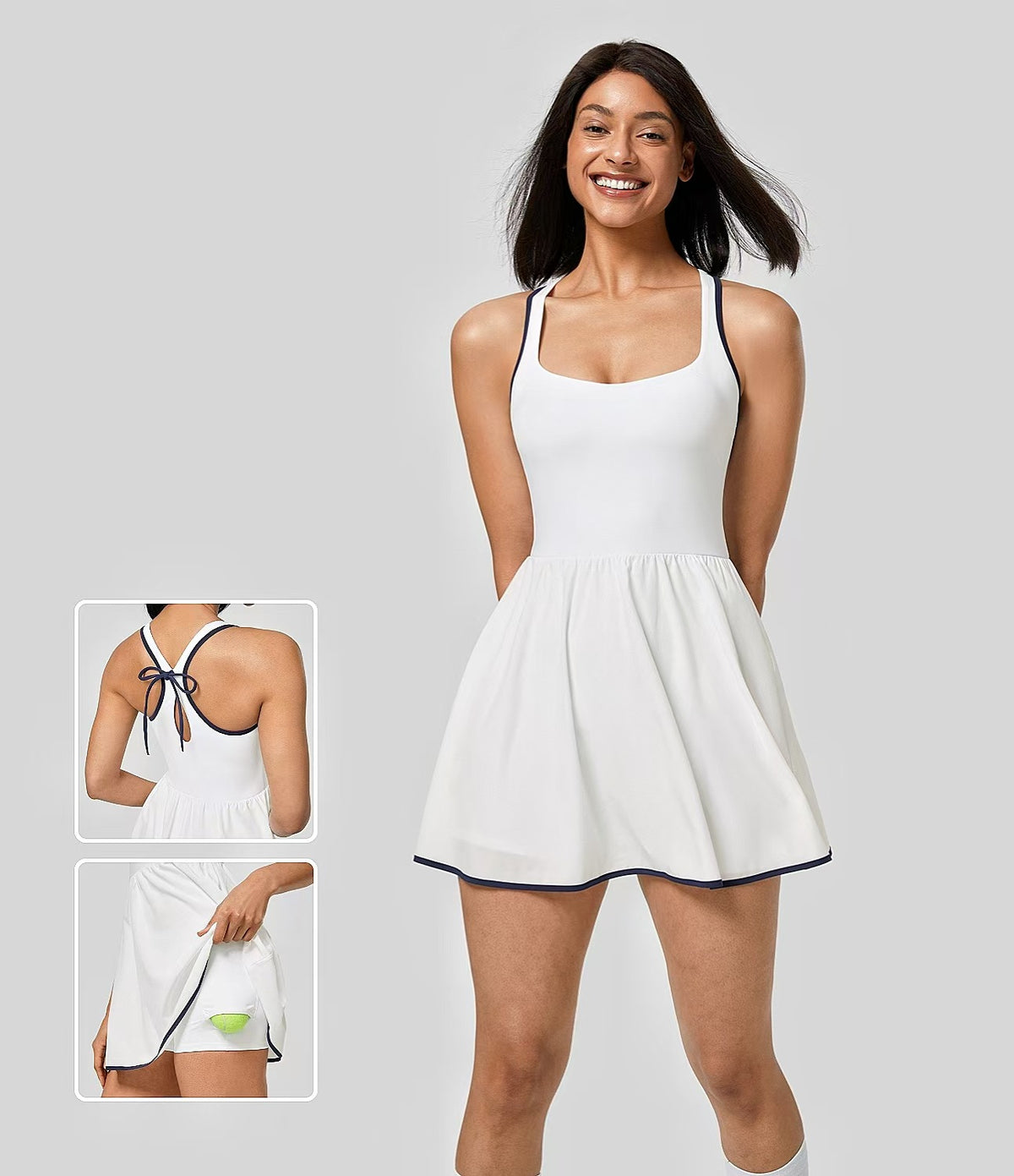 Women's Sleeveless Sports Dress with Chest Pad