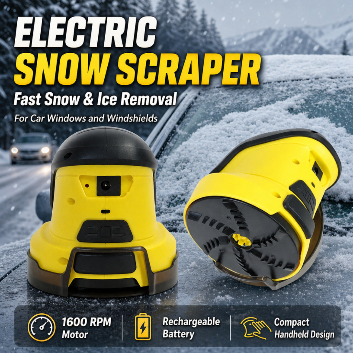 USB Rechargeable Electric Car Window Ice Snow Frost Scraper Remover