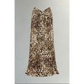 Women High Waist Cross Front Vintage Leopard Print Long Skirt