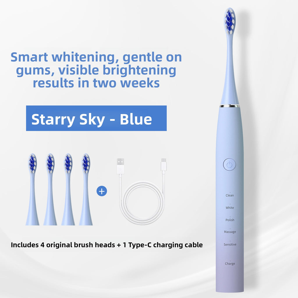 Ultrasonic Electric Toothbrush 5 Modes USB-C Rechargeable Soft-Bristled with Magnetic Levitation Motor