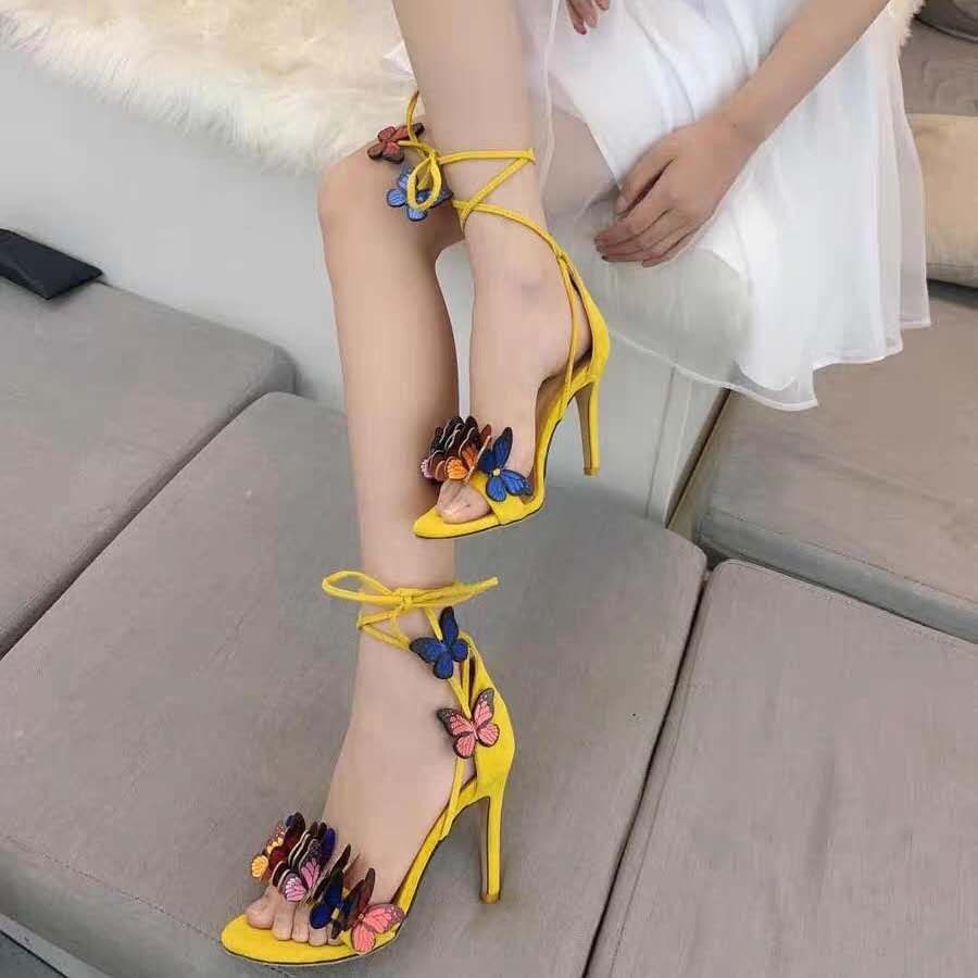 Strappy Butterfly High-Heeled Sandals