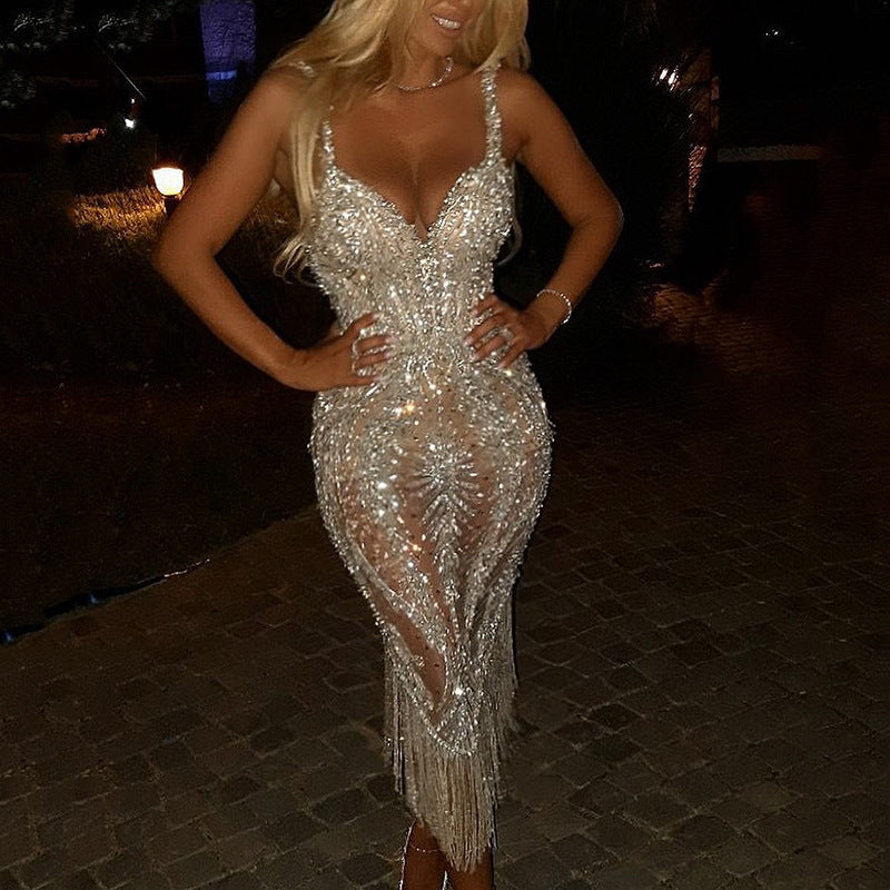 Elegant Sequined Cocktail Dress