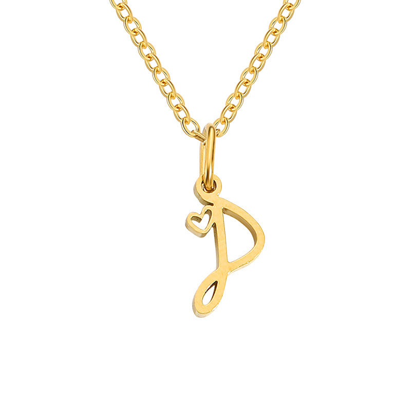 Alphabet Letter Stainless Steel Necklace