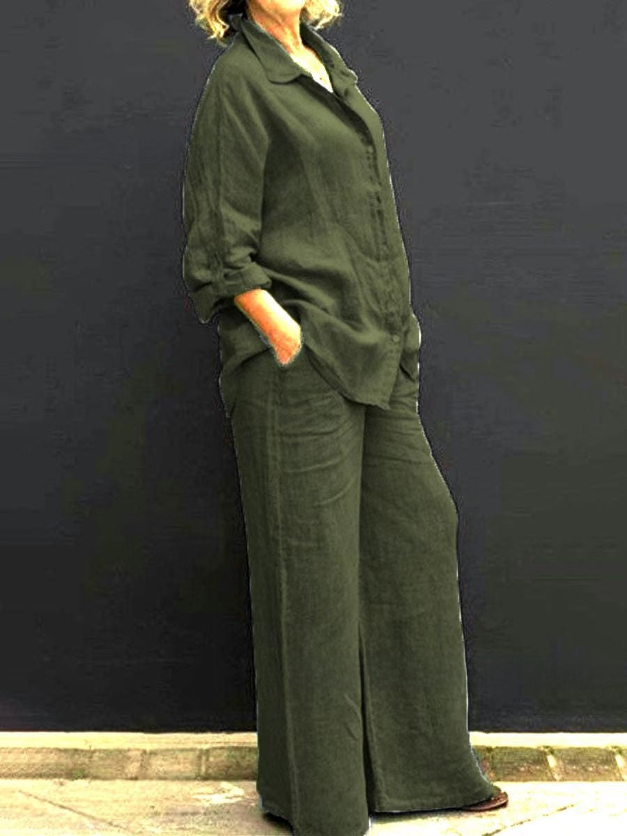 Women's Casual Shirt and Trousers Set
