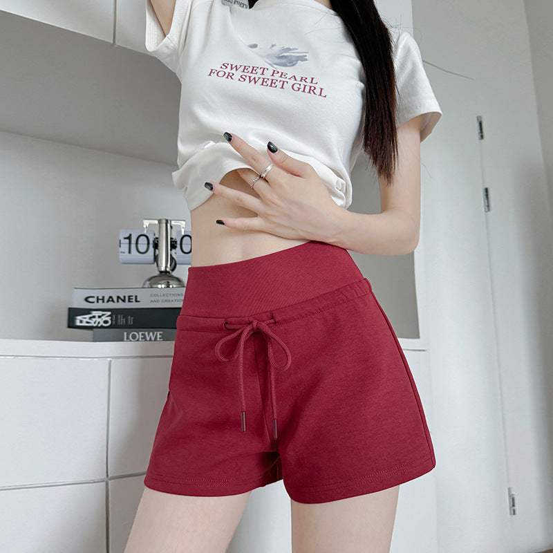 Womens High Waist Wide Leg Yoga Shorts