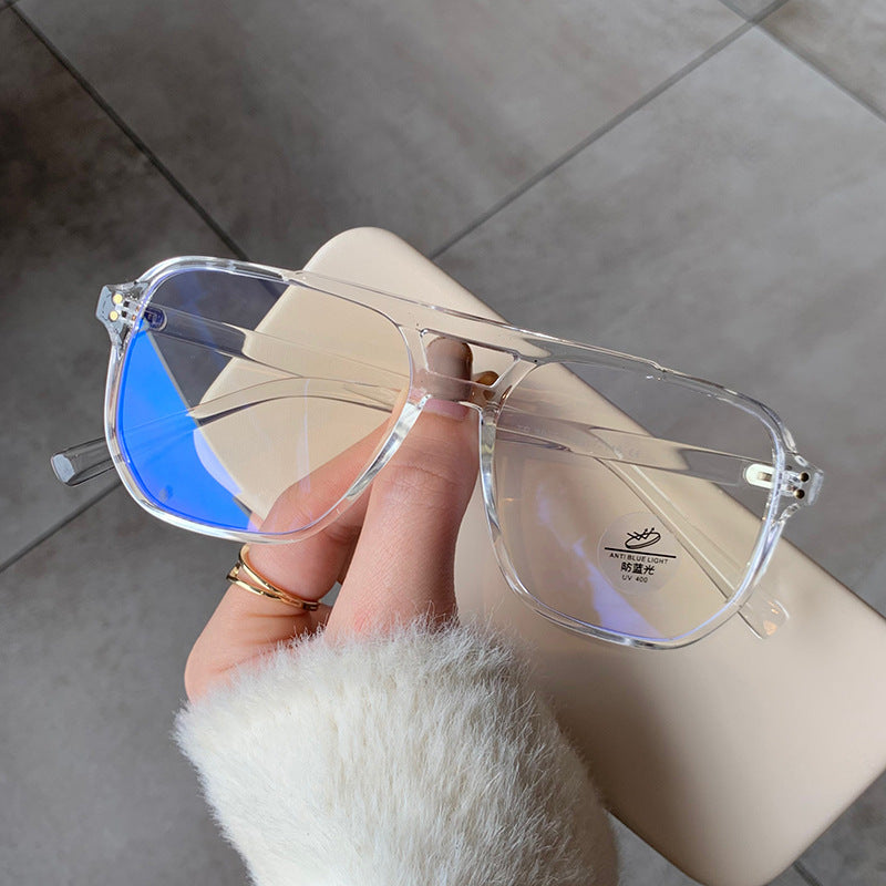 High-definition blue-light-blocking plain glasses suitable for bare-faced wear