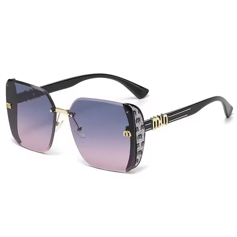 Large Frame Cut-Edge Sunglasses for Women, High-End Fashion Square Sunglasses