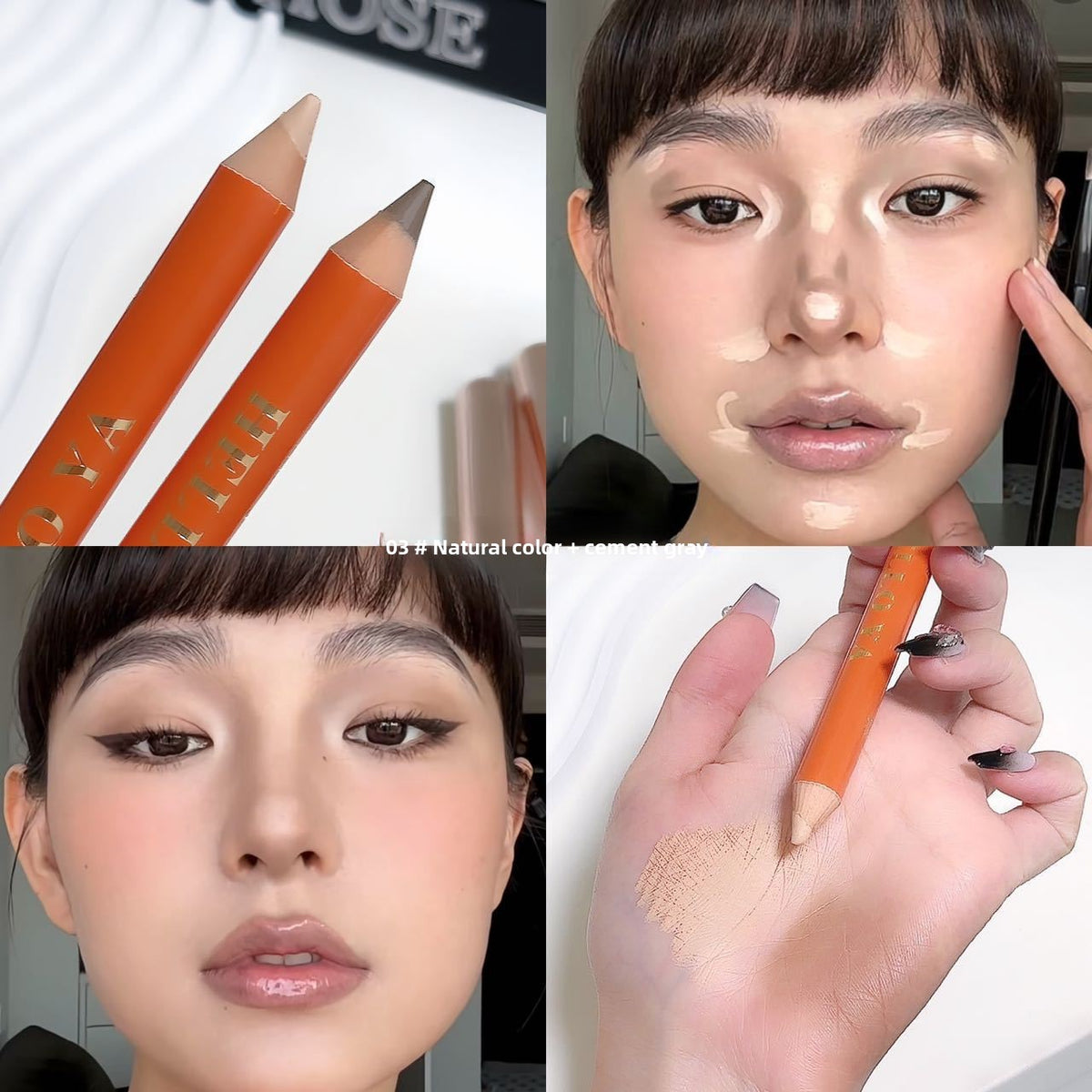Double-ended matte contouring brush for the face