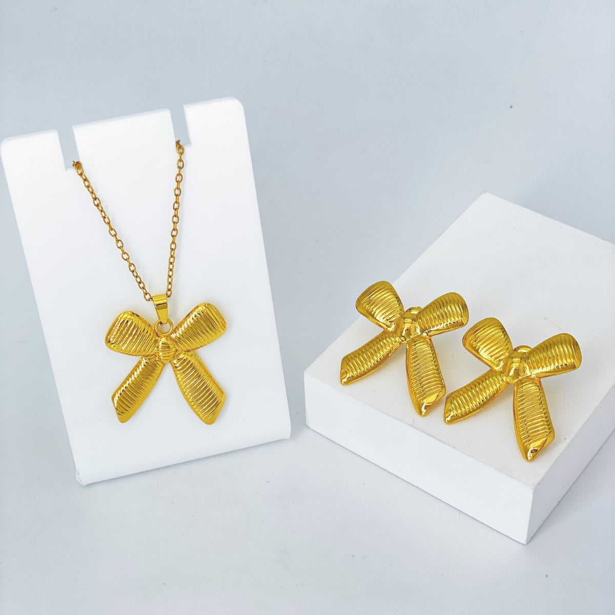 Stainless Steel Earrings and Necklace
