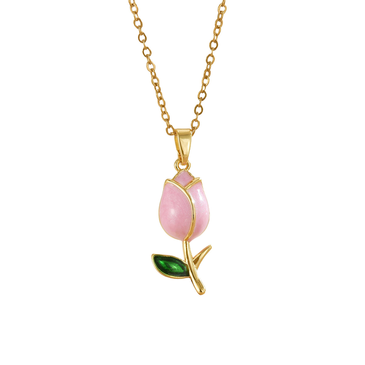 Tulip Flower Design Titanium Steel Necklace