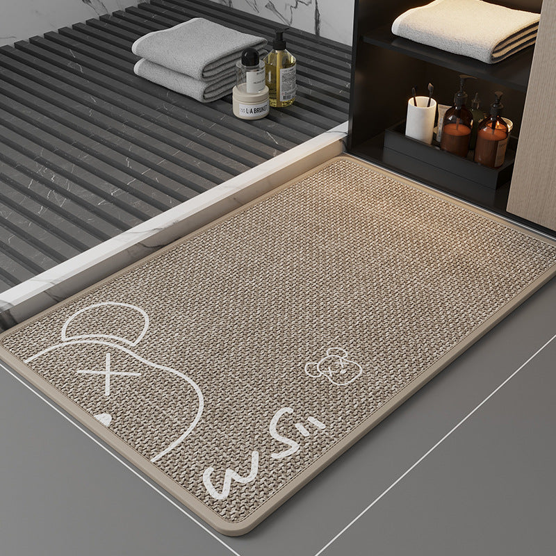 Cute Cartoon Bathroom Mat Absorbent Non-Slip Home Decor