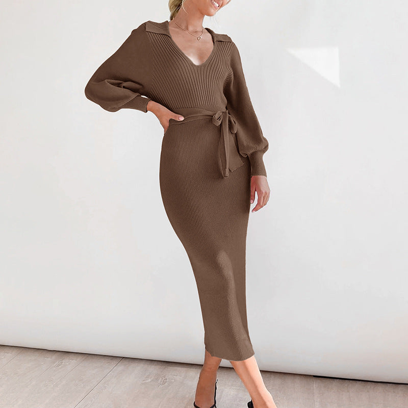 Womens Elegant Knit Long Dress