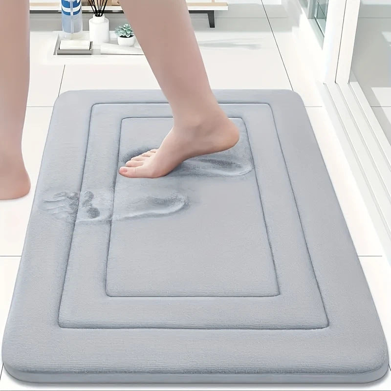 Back Pattern Coral Fleece Bathroom Floor Mat