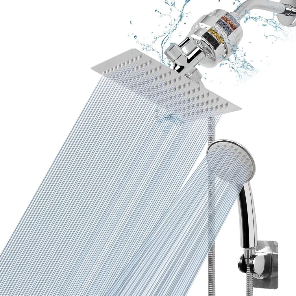 Stainless Steel Shower Set with 8 Functions and Extension Rod