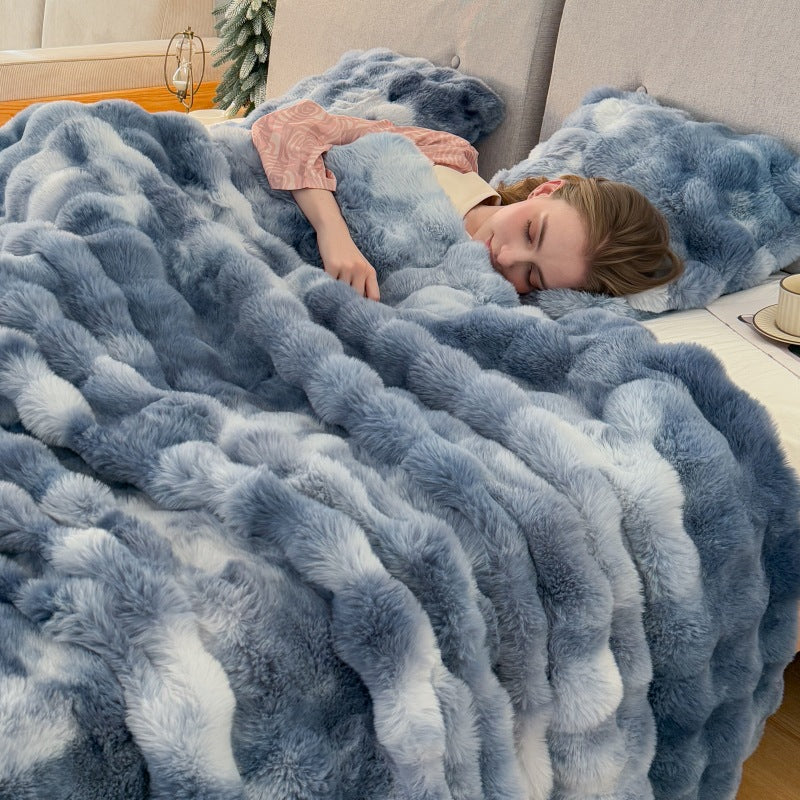 Double-Sided Tie-Dye Velvet Blanket