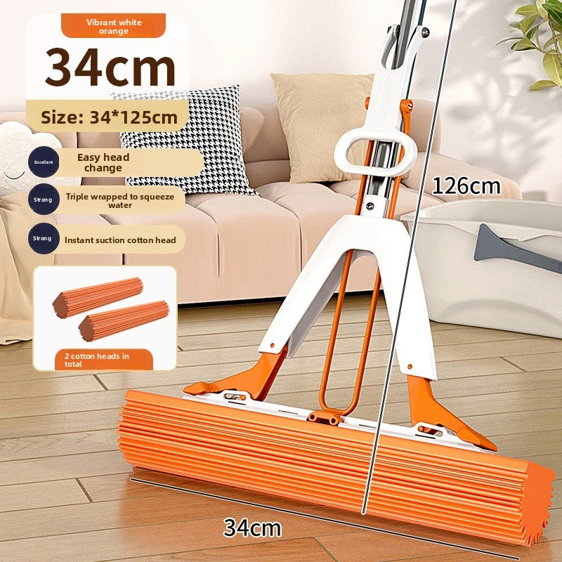 Foldable Sponge Mop with Stainless Steel Rod