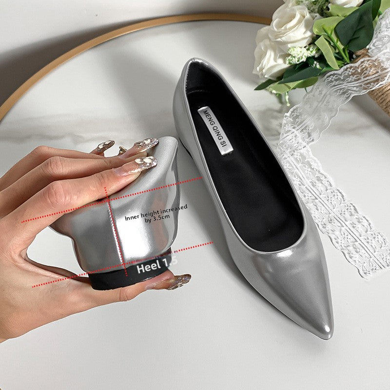 Womens Patent Leather Pointed Toe Flats