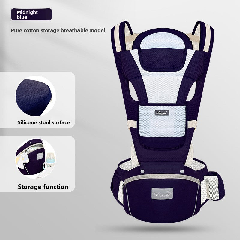 Foldable Baby Carrier with Waist Stool Dual Shoulder Support