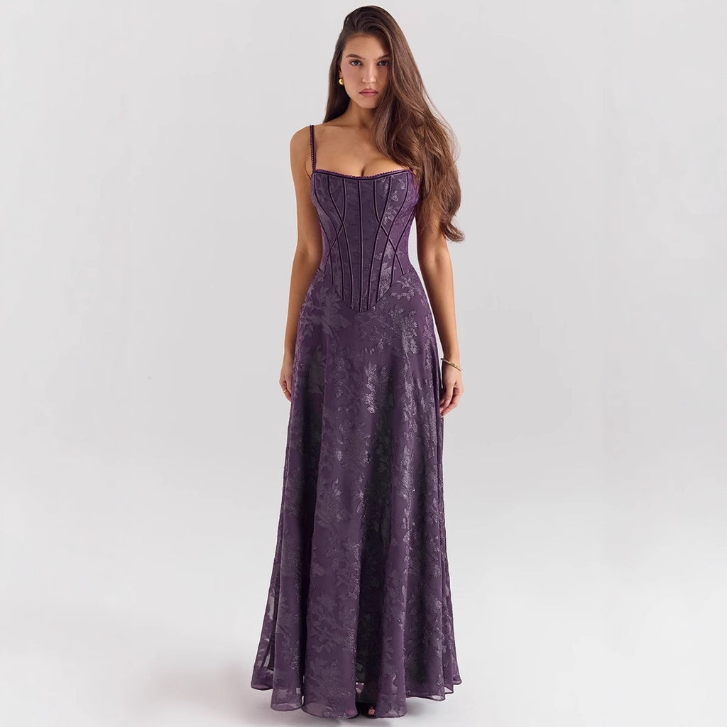 Elegant Backless Chiffon Evening Dress