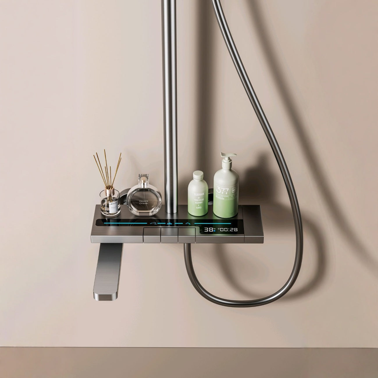 Digital Display Shower System with Pressure Boost