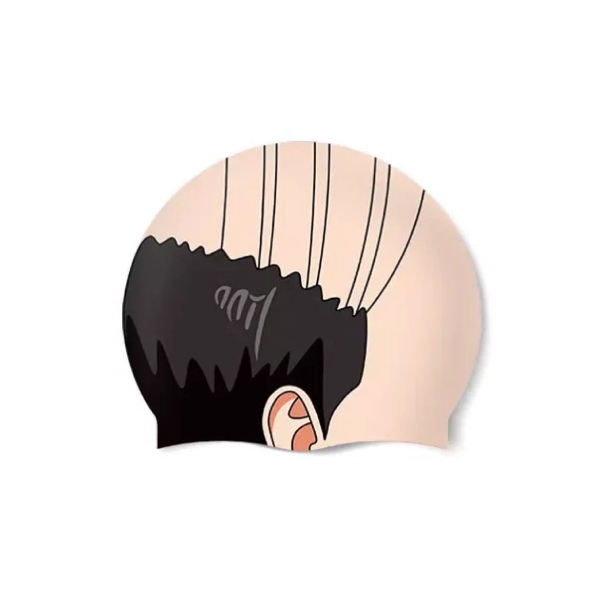 Funny Bald-Head Silicone Swim Cap