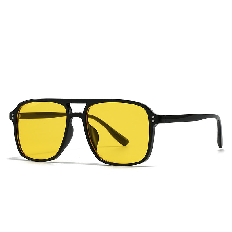 Modern Retro Square Double Beam Sunglasses