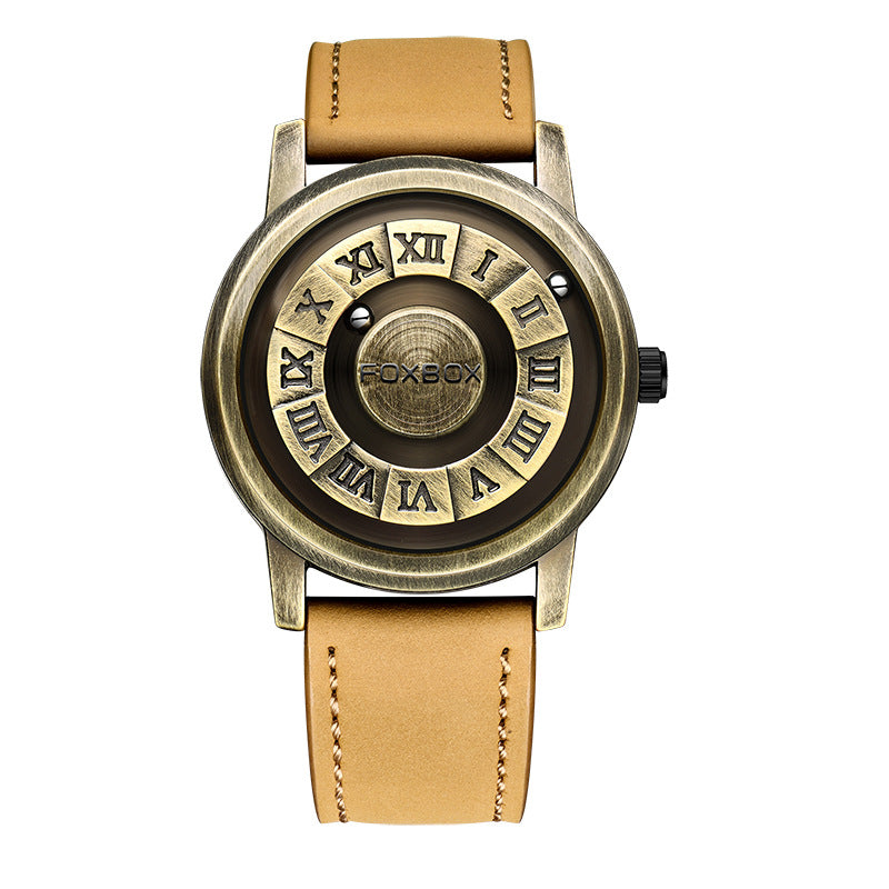 Magnetic Bead Non-Mirror Black Technology Sense Suspension Watch