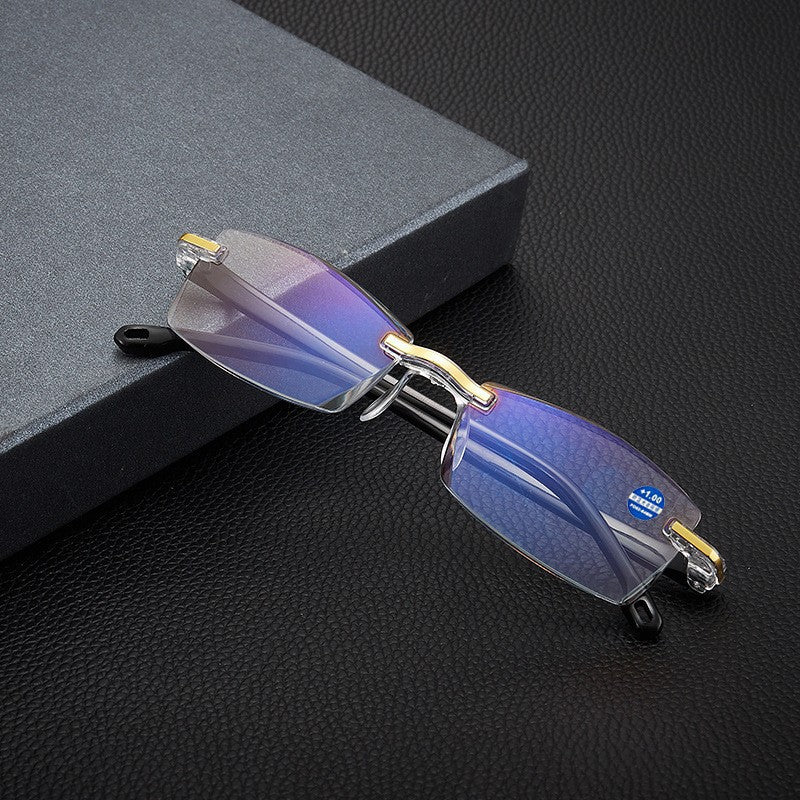 Frameless Blue Light Reading Glasses with Smart Zoom