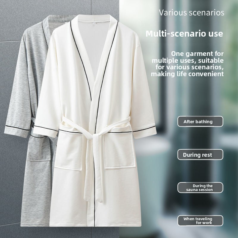 Pure Cotton Absorbent Bathrobe for Men and Women