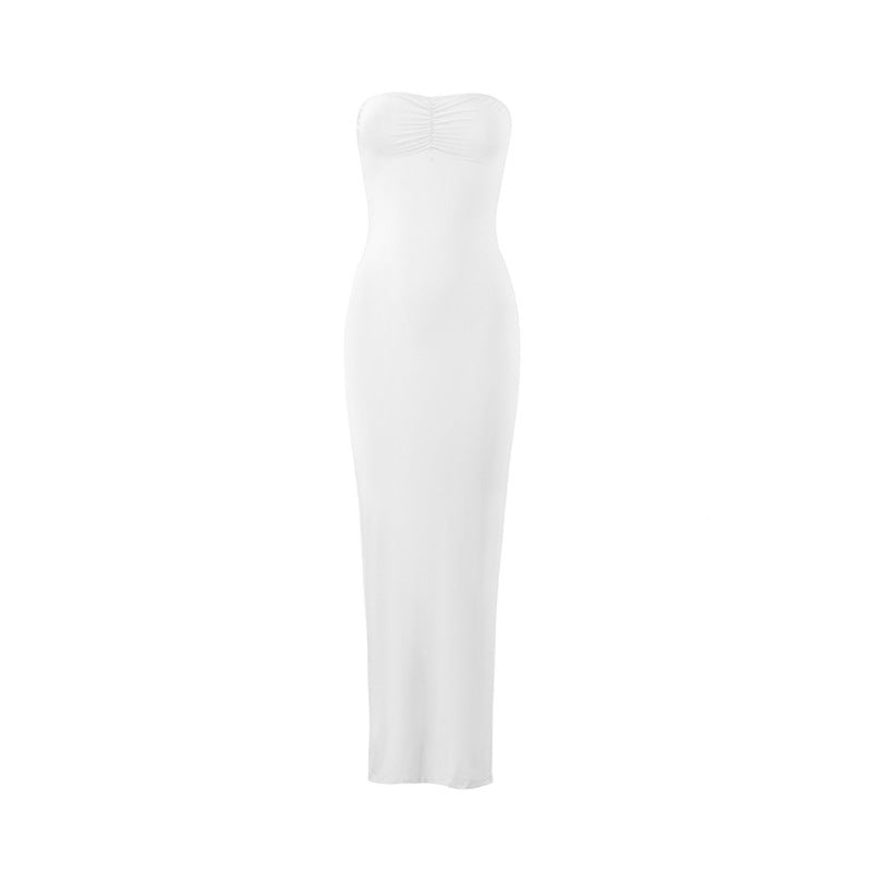 long solid color dress