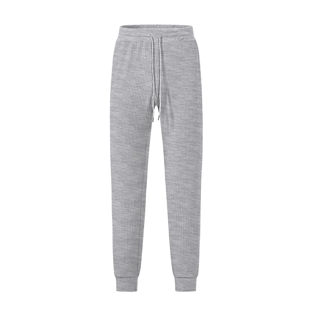 Mens Solid Color Jacquard Slim Fit Jogger Pants