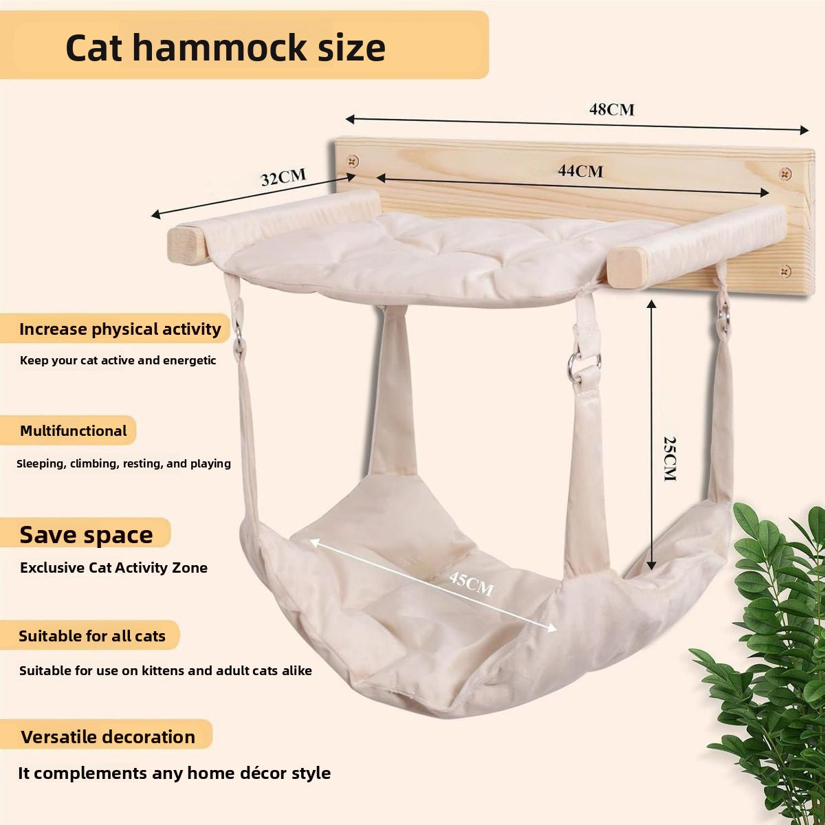 Wooden cat climbing frame wall