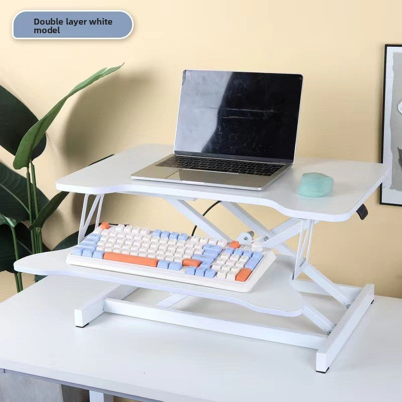 Pneumatic desktop computer desk