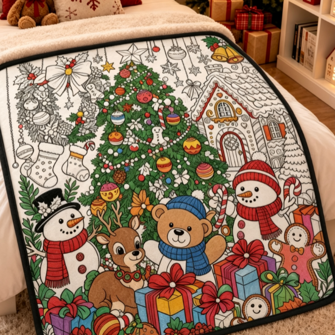 Black and white line-drawn graffiti rug