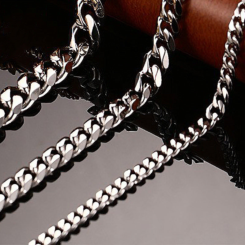 Stainless Steel Cuban Chain Necklace Bracelet for Men