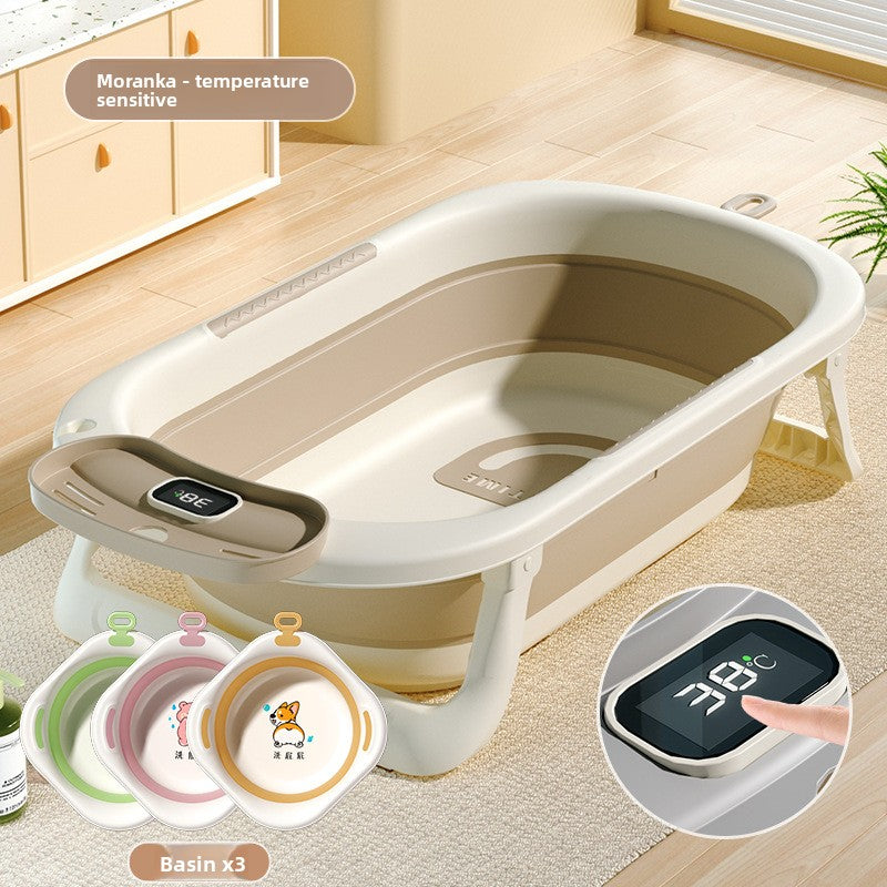 Temperature Sensing Baby Bathtub with Foldable Design